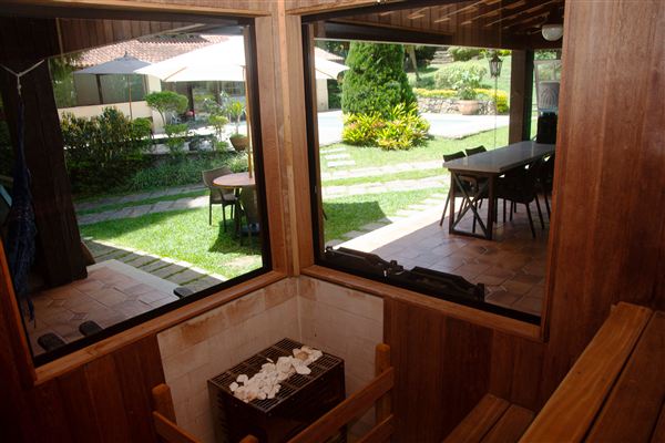 Sauna de madeira